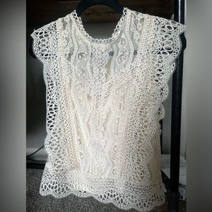 Cream lace blouse size S